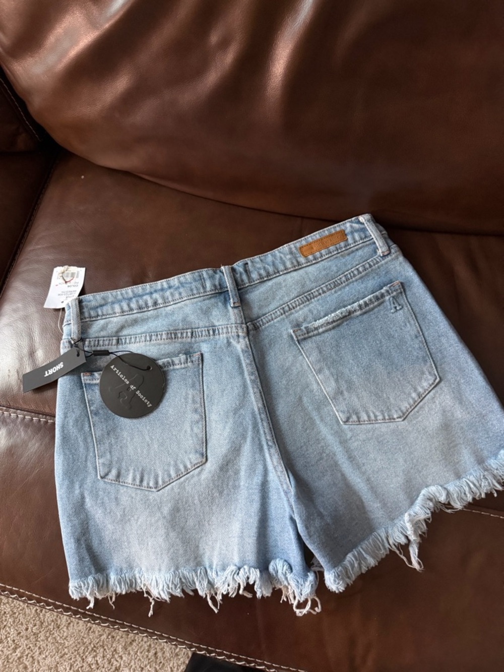 Articles Of Society Light Blue Distressed Denim Shorts - Picture 4 of 8